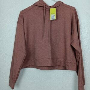 All In Motion Hoodie Womens Small Rose Pink Boxy Fit Pullover Activewear NWT